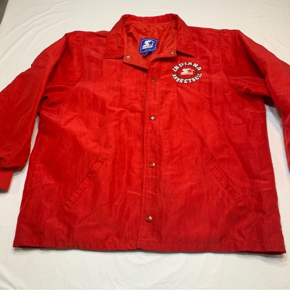 Vintage Starter USA Indiana Hoosiers Basketball Snap Button Bomber Jacket Mens L